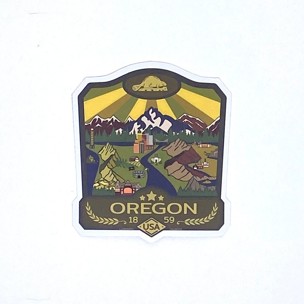 Landmarks Unlimited, Oregon, Natural Wonders, 4", Sticker, Oregon